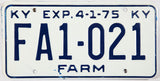 A New Old Stock 1975 Kentucky Farm License Plate Excellent