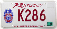 2006 Kentucky Firefighter License Plate