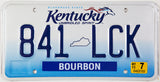 A 2011 Kentucky Passenger Car License Plate from Bourbon County