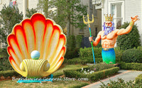 A premium quality art print of Mardi Gras King Neptune waving to revelers