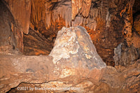 Luray Caverns Liberty Bell formation with a cave room behind