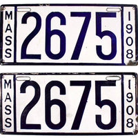 1908 Massachusetts License Plates