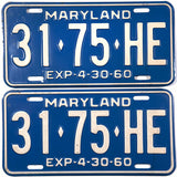 DMV 1960 Maryland Truck License Plates