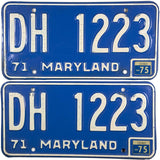 1975 Maryland License Plate