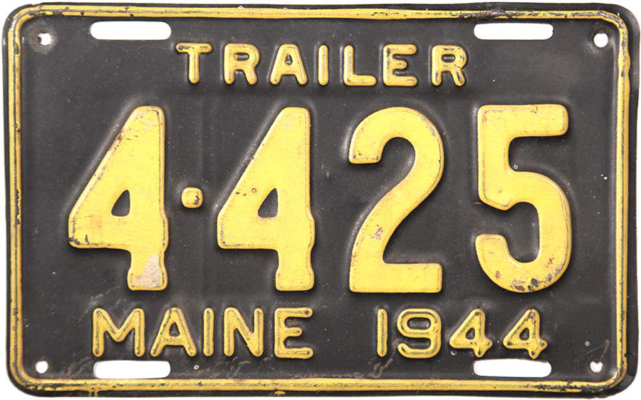 1944 Maine Trailer License Plate