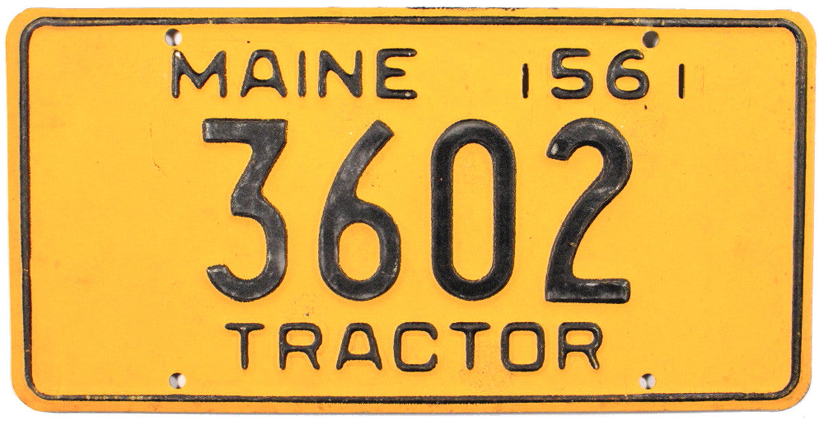 1956 Maine Tractor License Plate