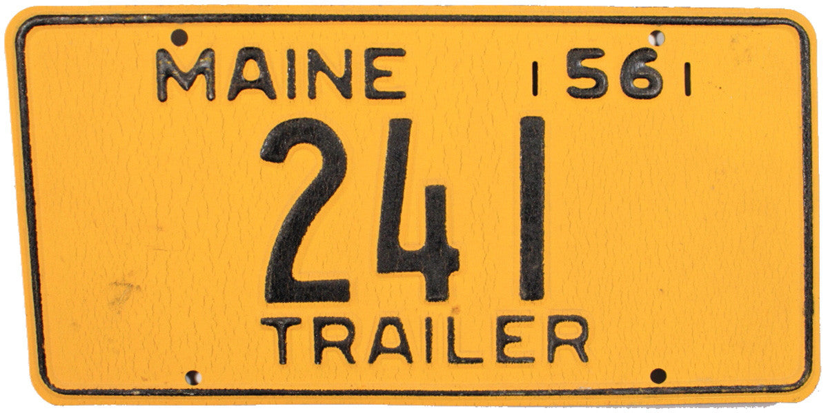 1956 Maine Trailer License Plate