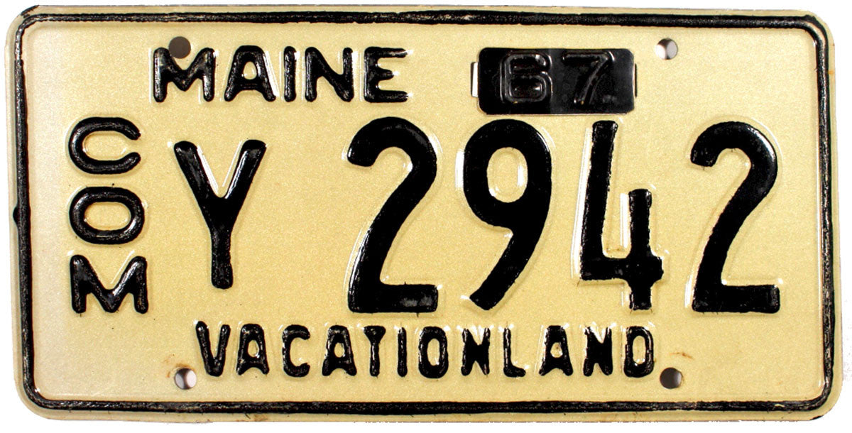 1967 Maine Truck License Plate