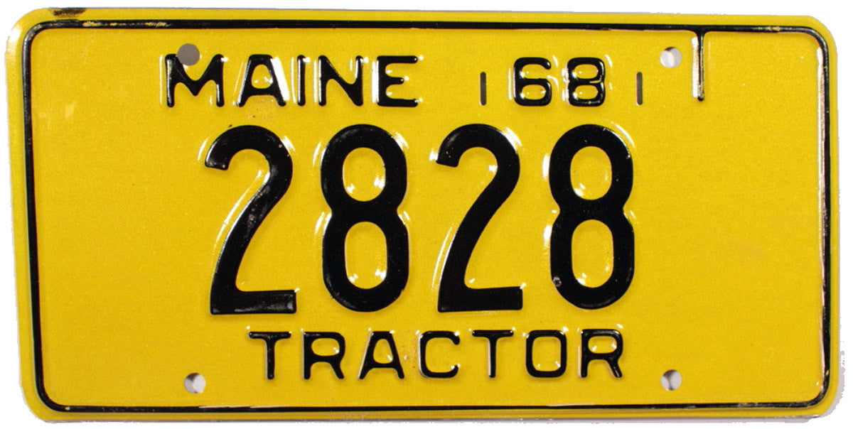 1968 Maine Tractor License Plate