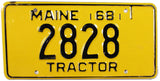1968 Maine Tractor License Plate