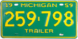 1959 Michigan Trailer License Plate