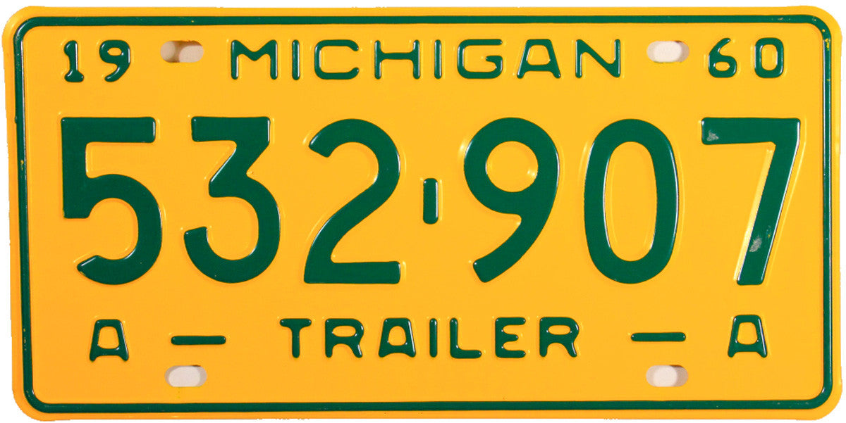 1960 Michigan Trailer License Plate