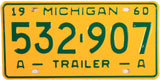 1960 Michigan Trailer License Plate