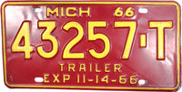 1966 Michigan Trailer License Plate