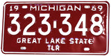 A classic 1969 Michigan Trailer License Plate for sale by Brandywine General Store in excellent minus condition