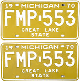 1970 Michigan License Plates