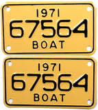 1971 Michigan Boat License Plates