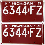 1971 Michigan Commercial License Plates