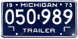 1973 Michigan Trailer License Plate