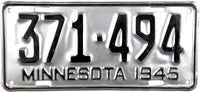 1945 Minnesota License Plate