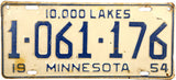 1954 Minnesota License Plate