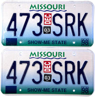 2003 Missouri License Plates