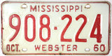1960 Mississippi License Plate