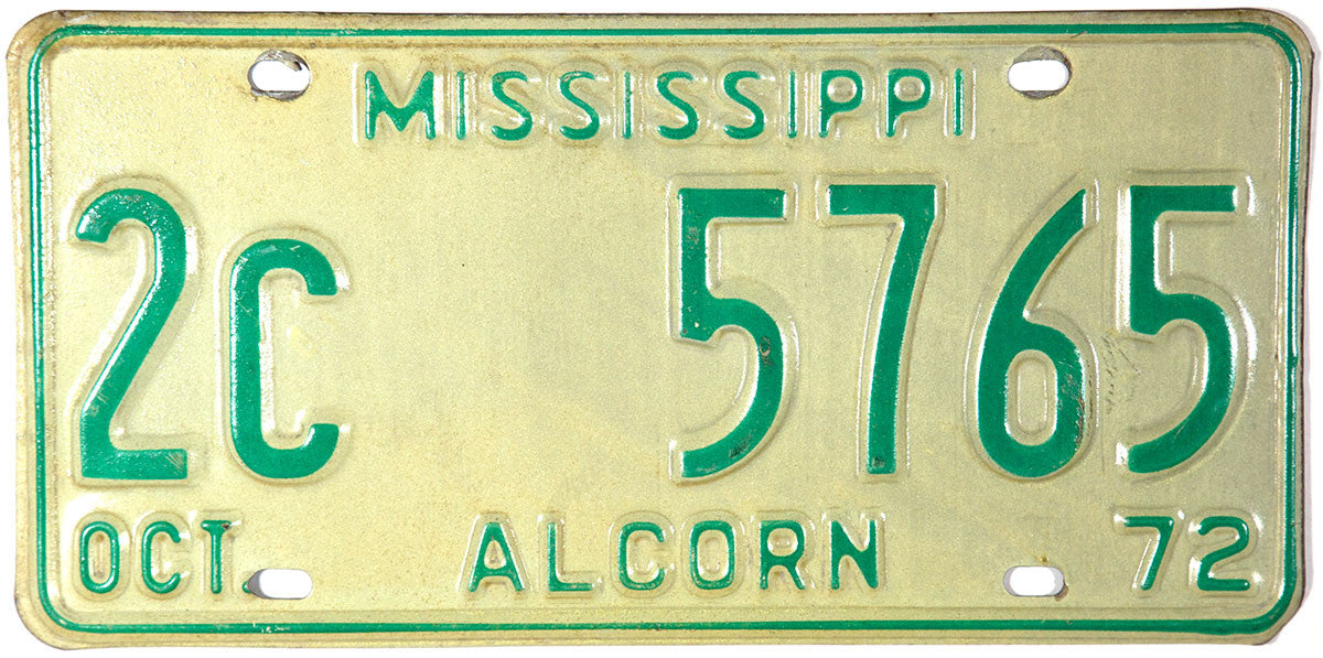 1972 Mississippi License Plate