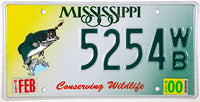 2000 Mississippi Bass Conserving Wildlife License Plate