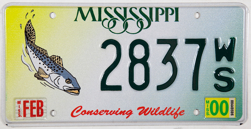 2000 Mississippi Trout License Plate