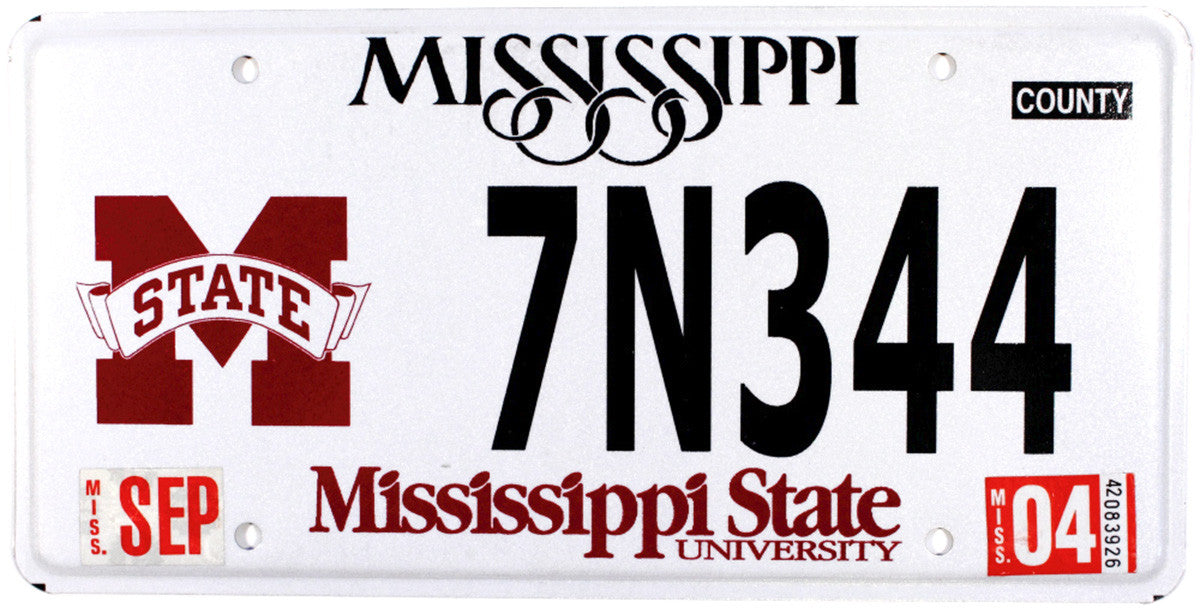 2004 Mississippi State College License Plate