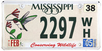 2005 Mississippi Hummingbird License Plate