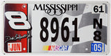 2005 Dale Earnhardt Jr Mississippi Nascar License Plate