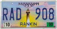 A scenic 2008 Mississippi Passenger Car License Plate