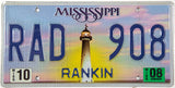 A scenic 2008 Mississippi Passenger Car License Plate