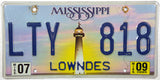 2009 Mississippi License Plate
