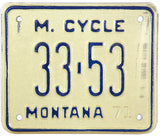 1971 Montana Motorcycle License Plate