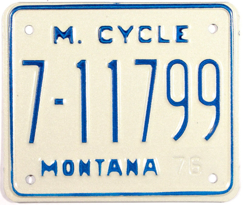 1976 Montana Motorcycle License Plate