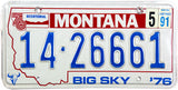 1991 Montana License Plate