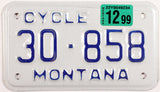 1999 Montana Motorcycle License Plate