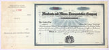 An early 1900s unissued stock certificate for Merchants and Miners Transportation Company