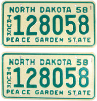 1958 North Dakota Truck License Plate