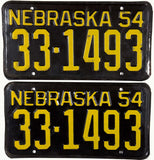 1954 Nebraska License Plates