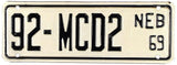1969 Nebraska Motorcycle Dealer License Plate from Grant County