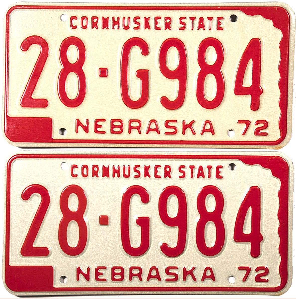 1972 Nebraska License Plates