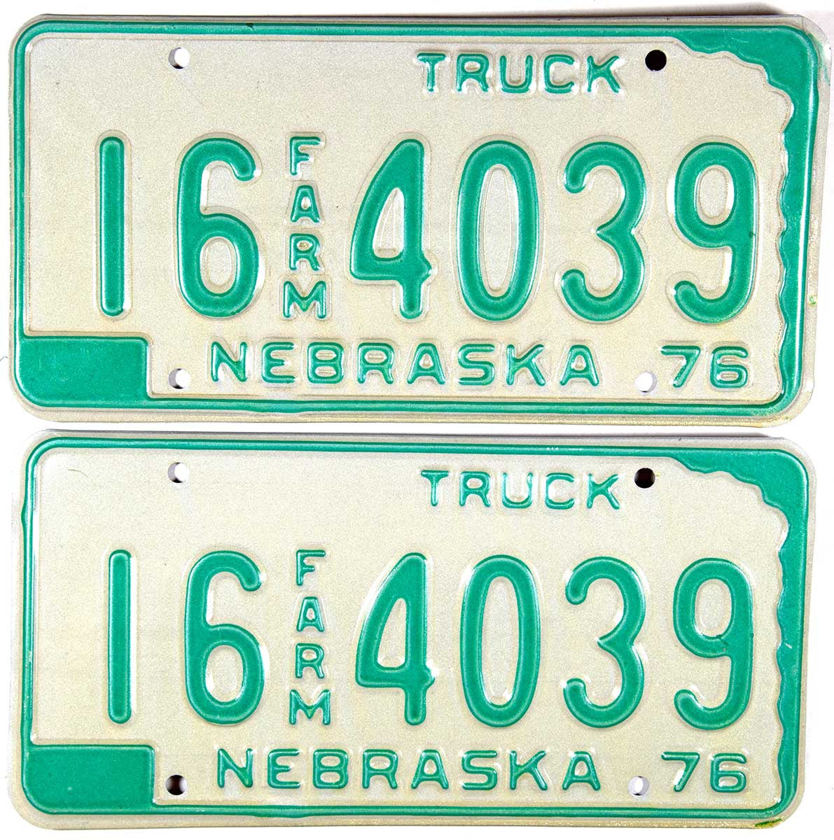 1976 Nebraska Farm License Plates