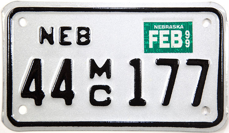 1999 Nebraska Motorcycle License Plate