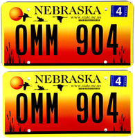 A pair of 2006 Nebraska passenger car license plates which are unused NOS and in near mint condition for sale by Brandywine General Store