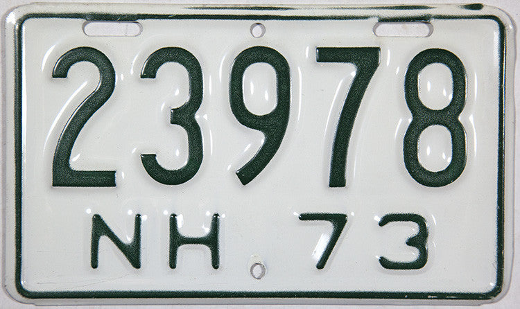 1973 New Hampshire Motorcycle License Plates