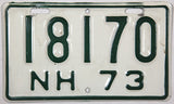1973 New Hampshire Motorcycle License Plates